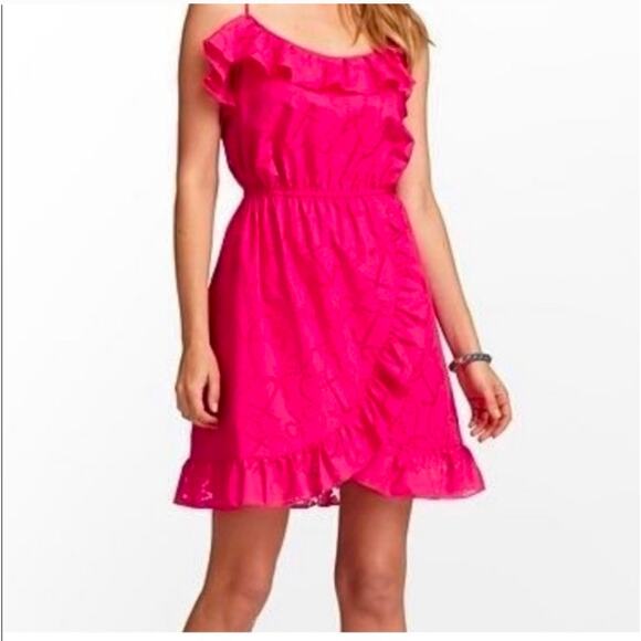 Lilly Pulitzer Dresses & Skirts - Lilly Pulitzer Pink Ruffle Anchor Dress